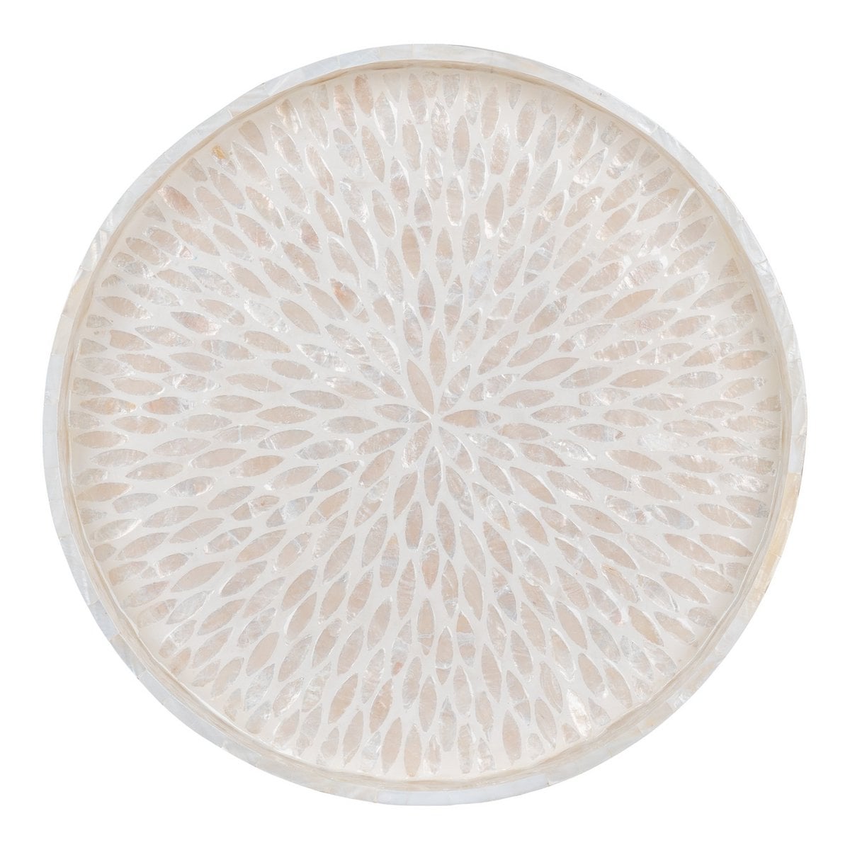 Tablett - Tablett, Bambus/Capiz, Beige, 40x40x3,5 cm