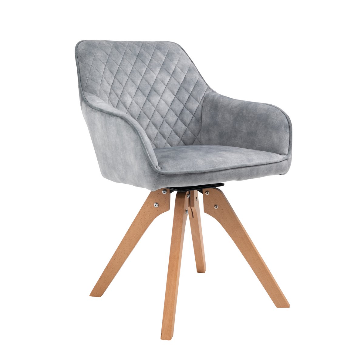 Armchair vintage velvet velor, gray