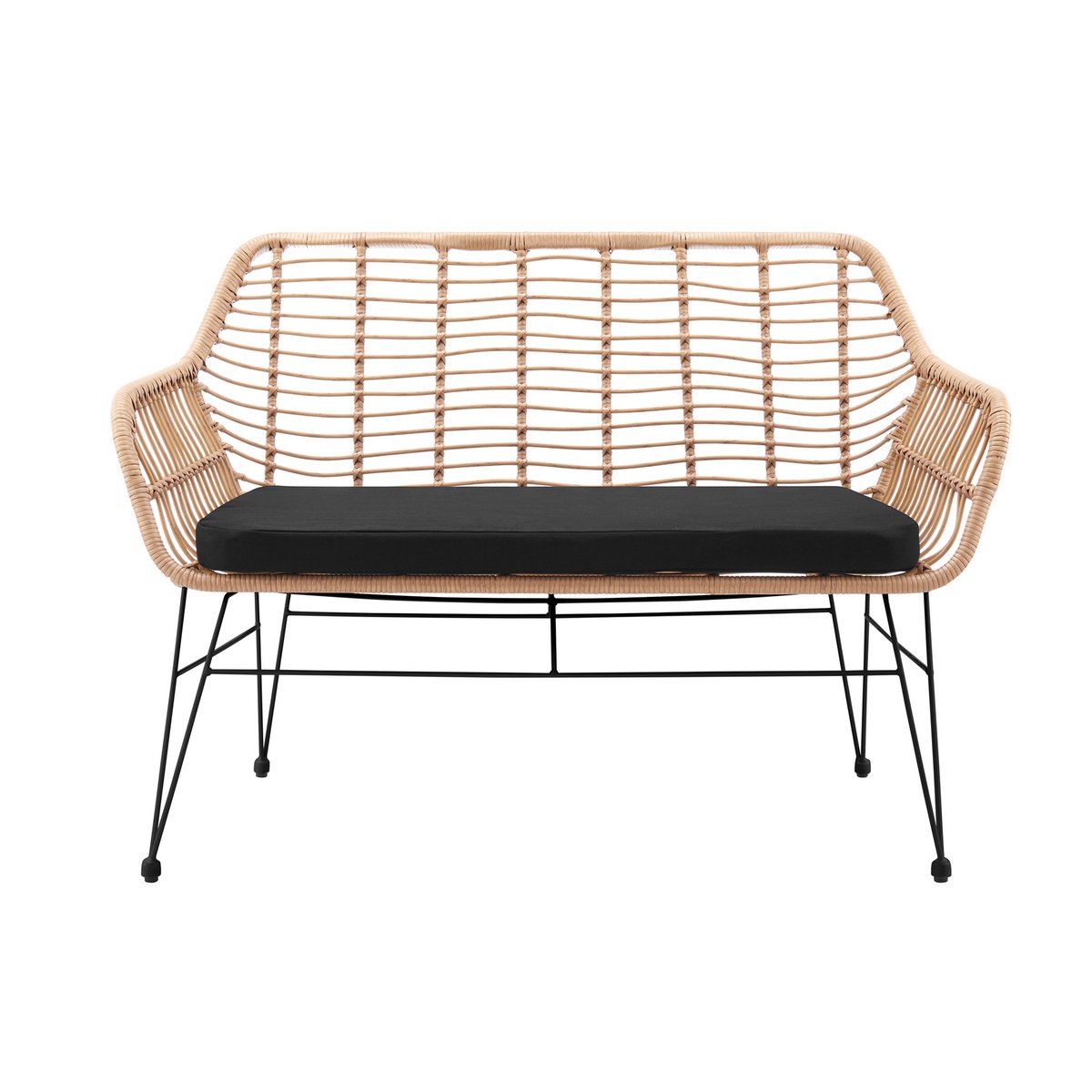 Bench in natural rattan look