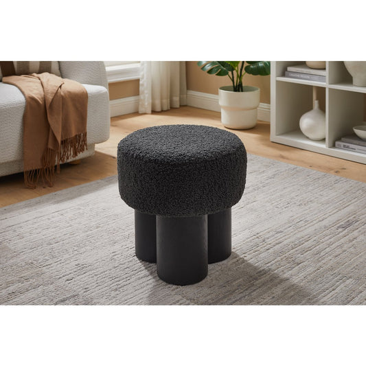 Seat pouf Ø 50 cm black/gray