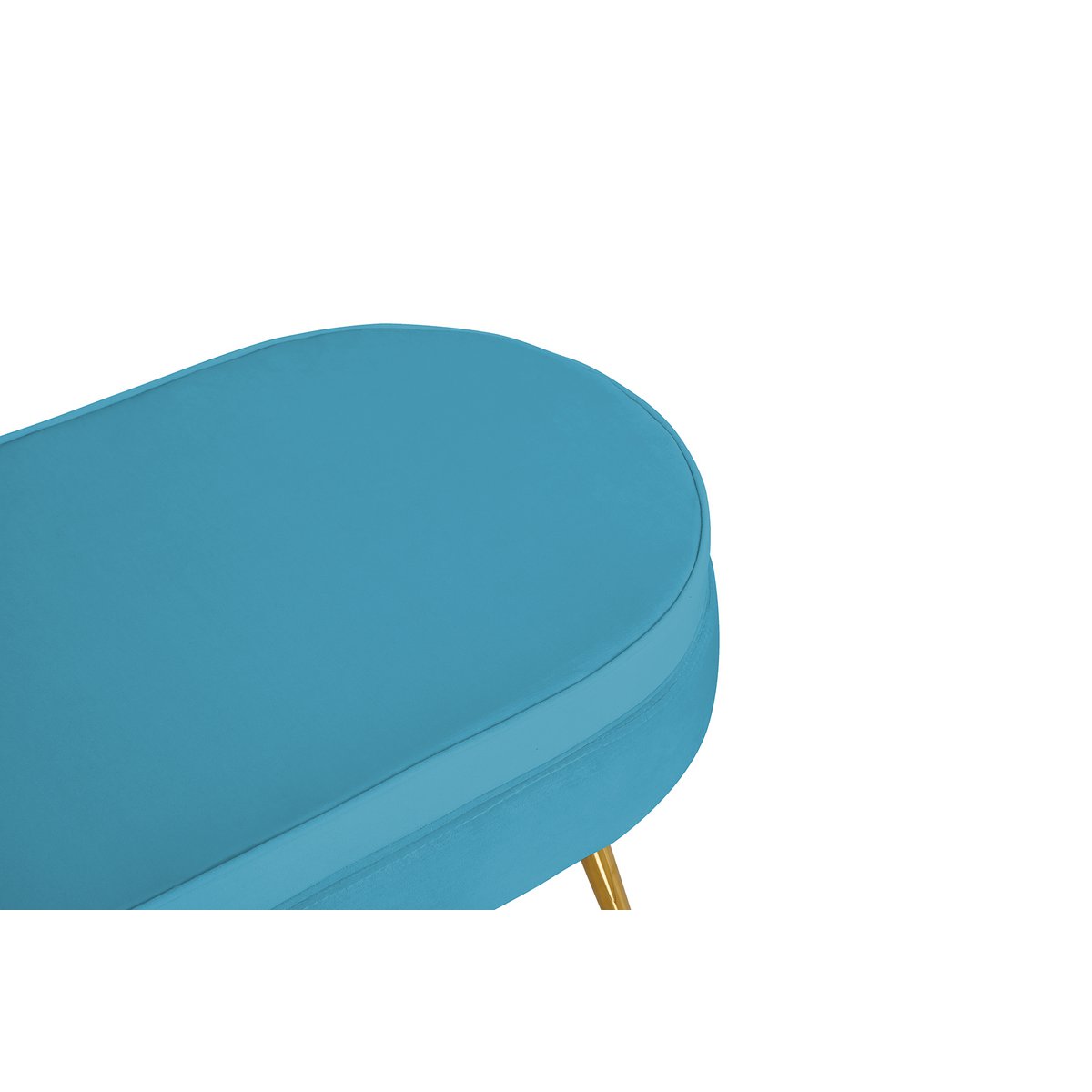 Pouf oval made of blue velvet