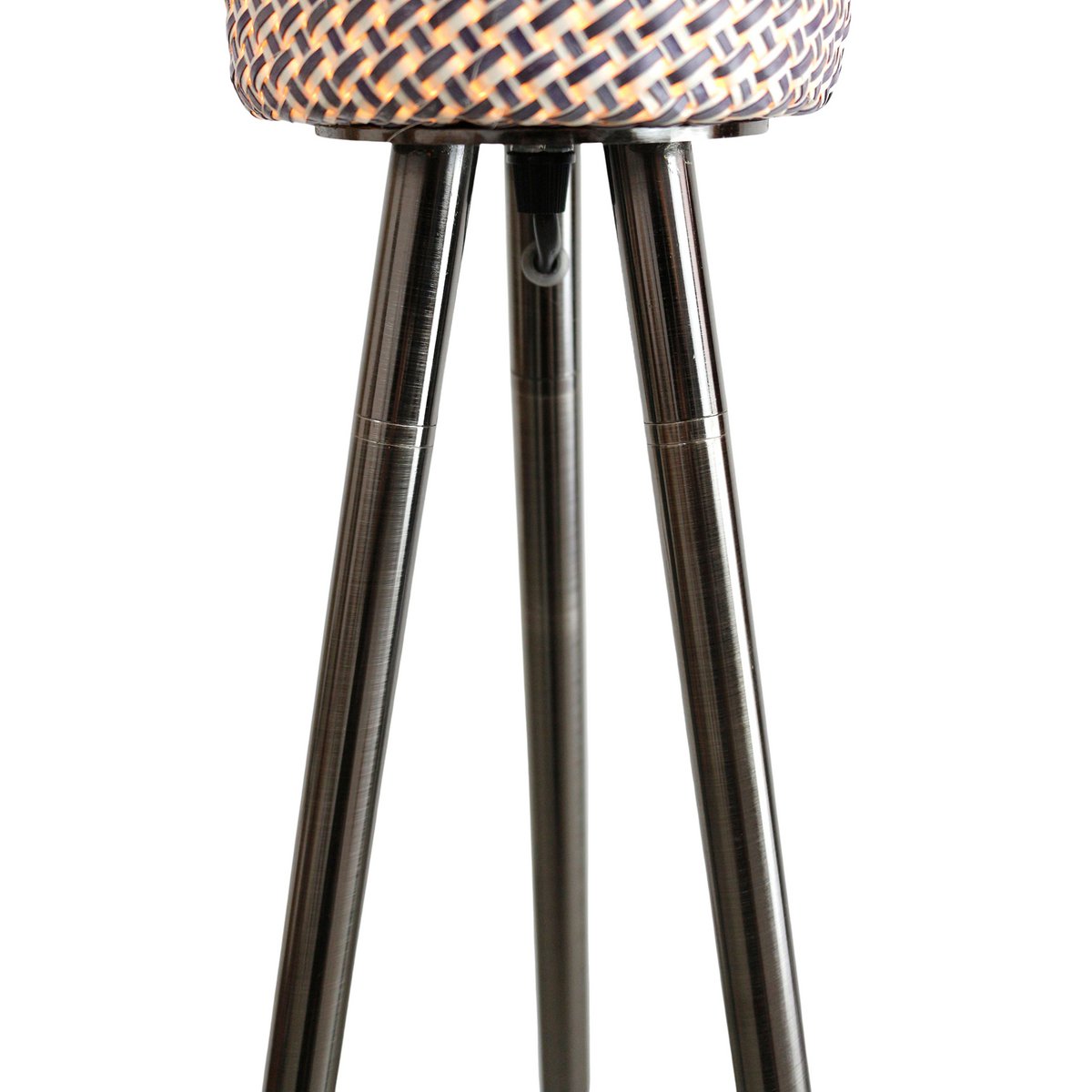 Floor lamp with braided shade natural/black 152 cm
