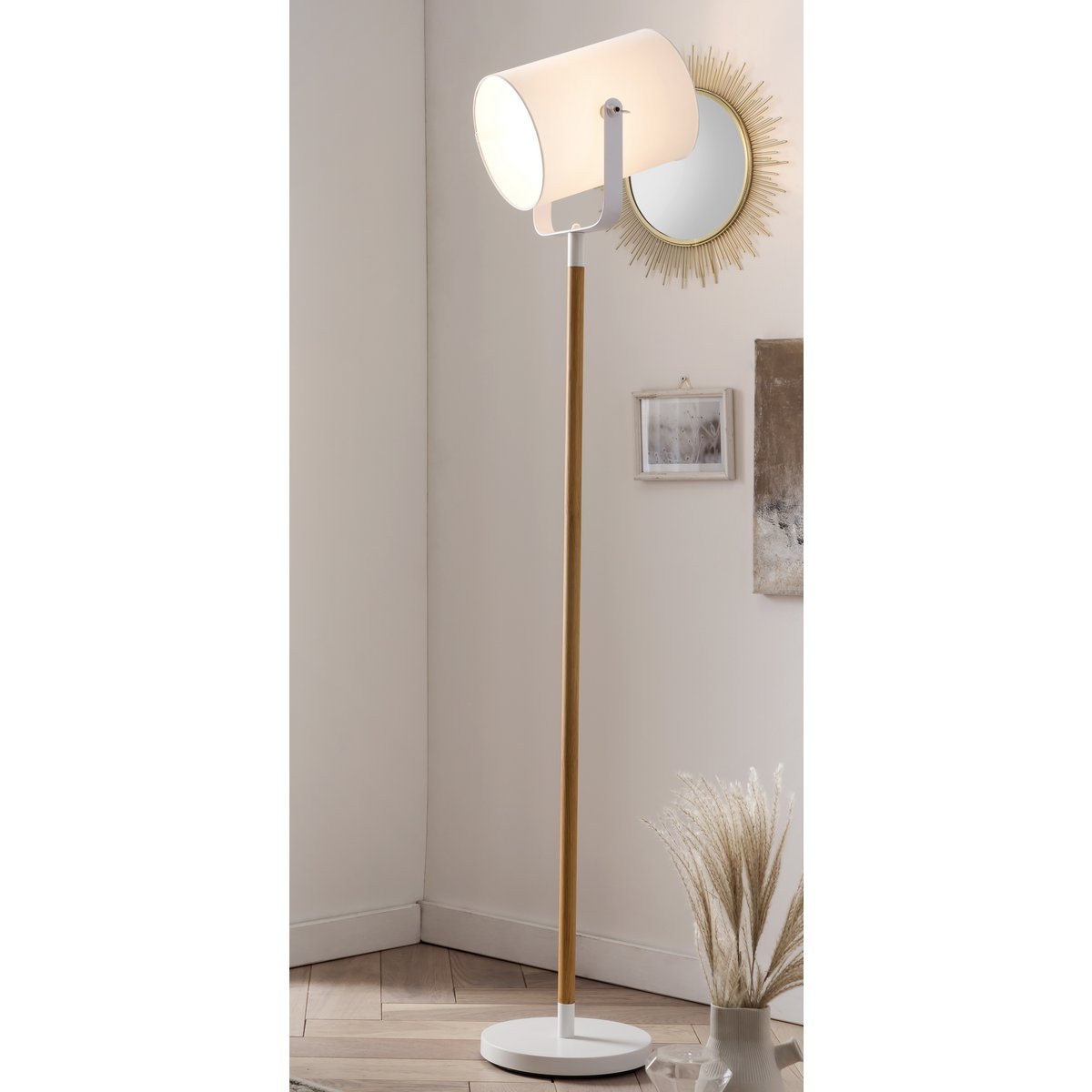Floor lamp Scandinavian white/natural