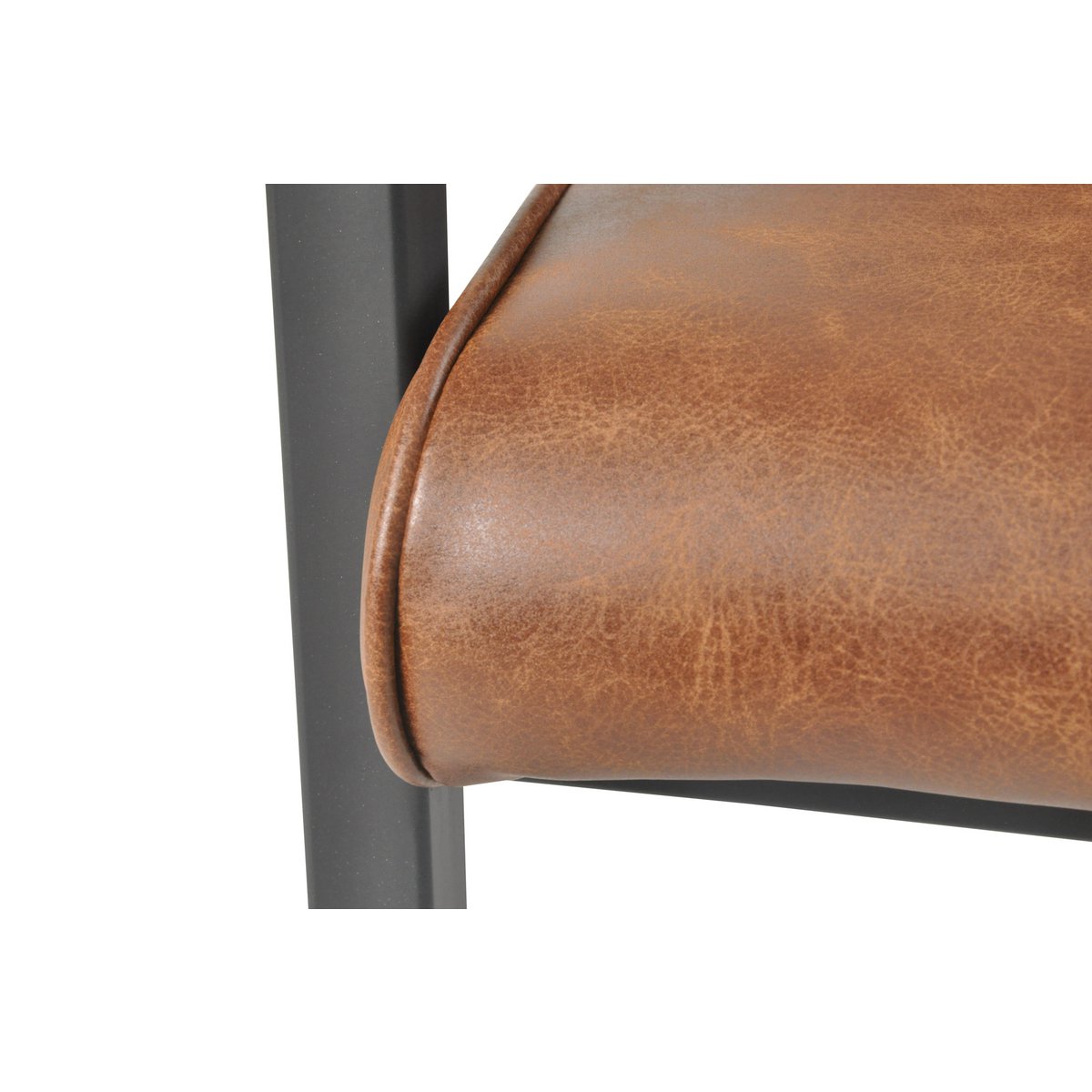 Dining chair, set of 2, light brown, imitation leather look
