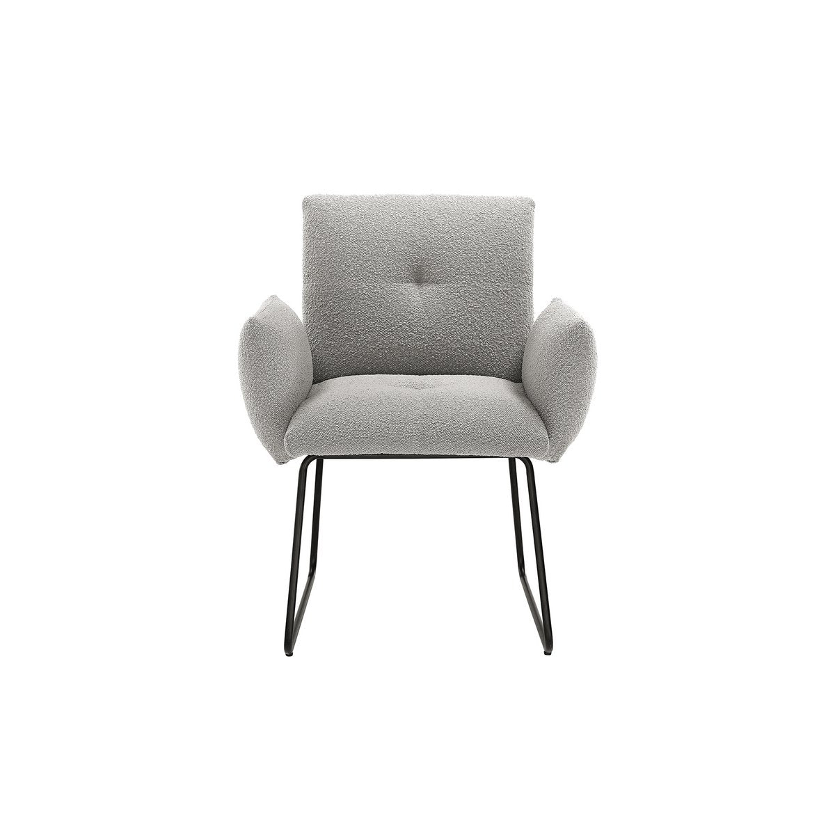 Armchair Bouclé fabric light gray