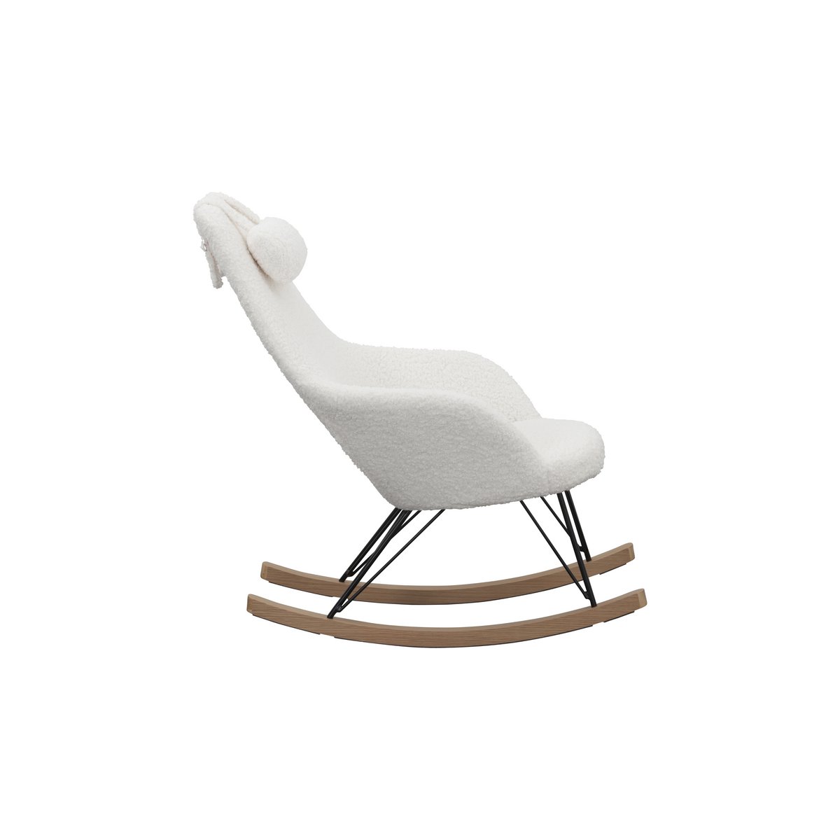 White teddy fur rocking chair