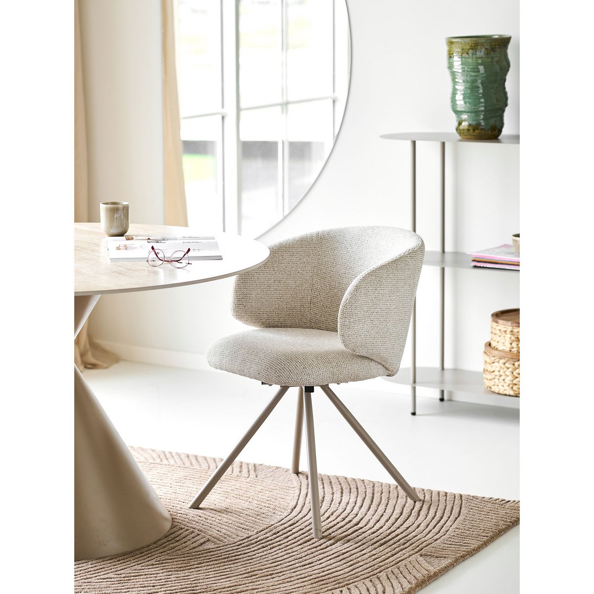 Fulham Esszimmerstuhl mit Drehgelenk, Sand, Sandbeine, HN1320 – 2er-Set