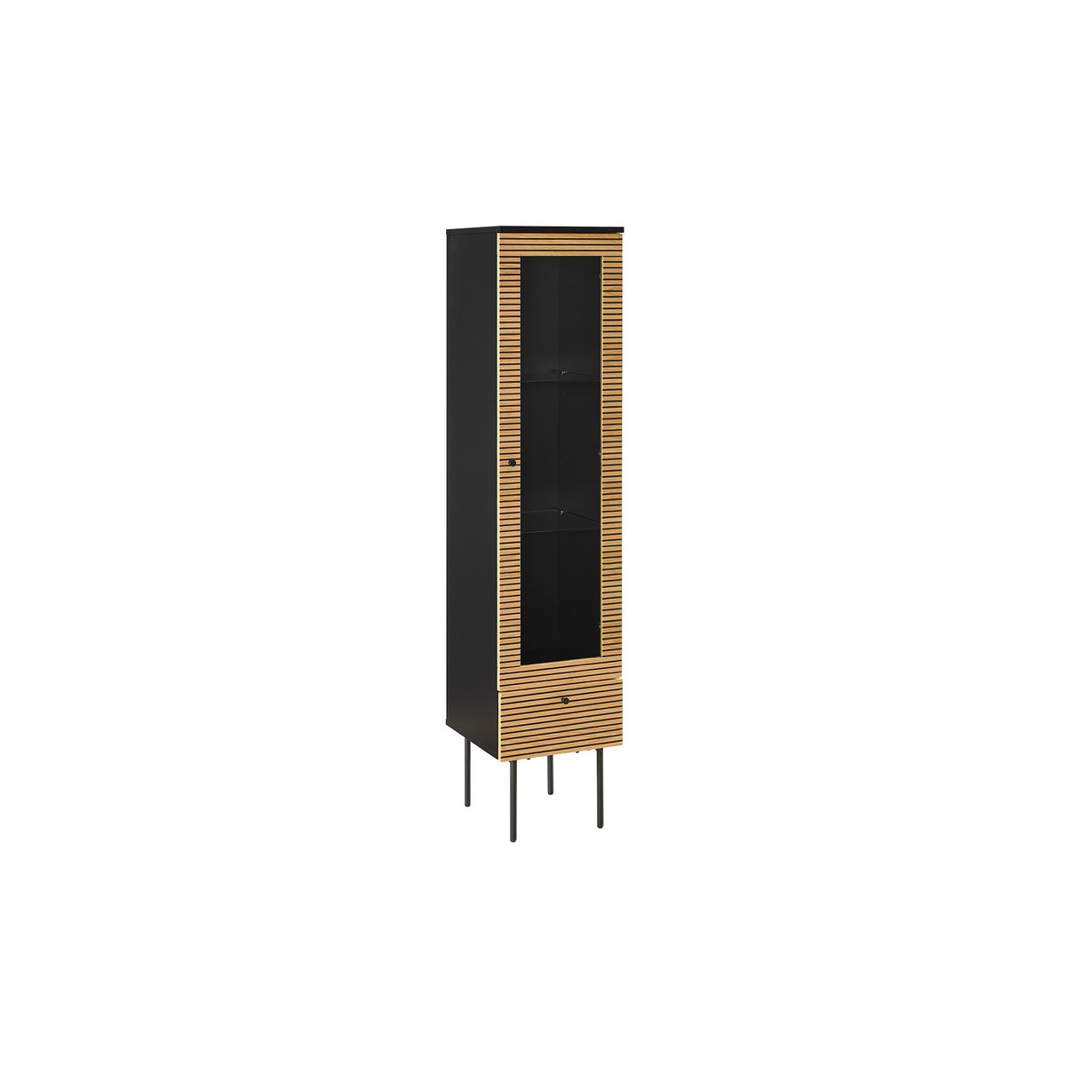 Vitrine 1-türig Eiche Echtholzfurnier