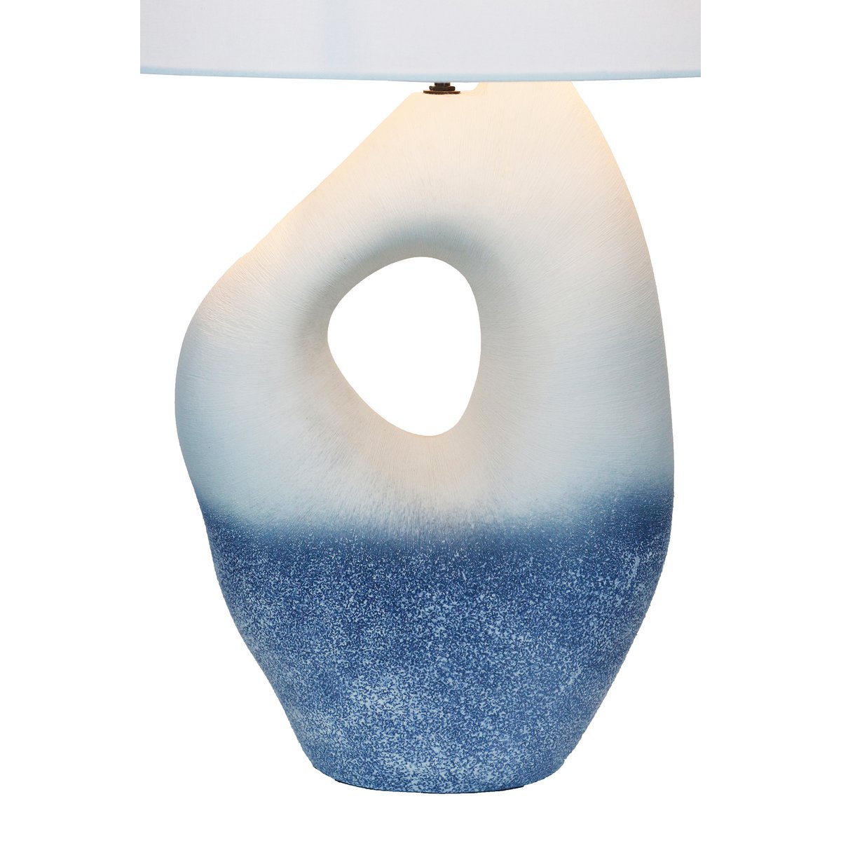 Table lamp ceramic/linen blue/white