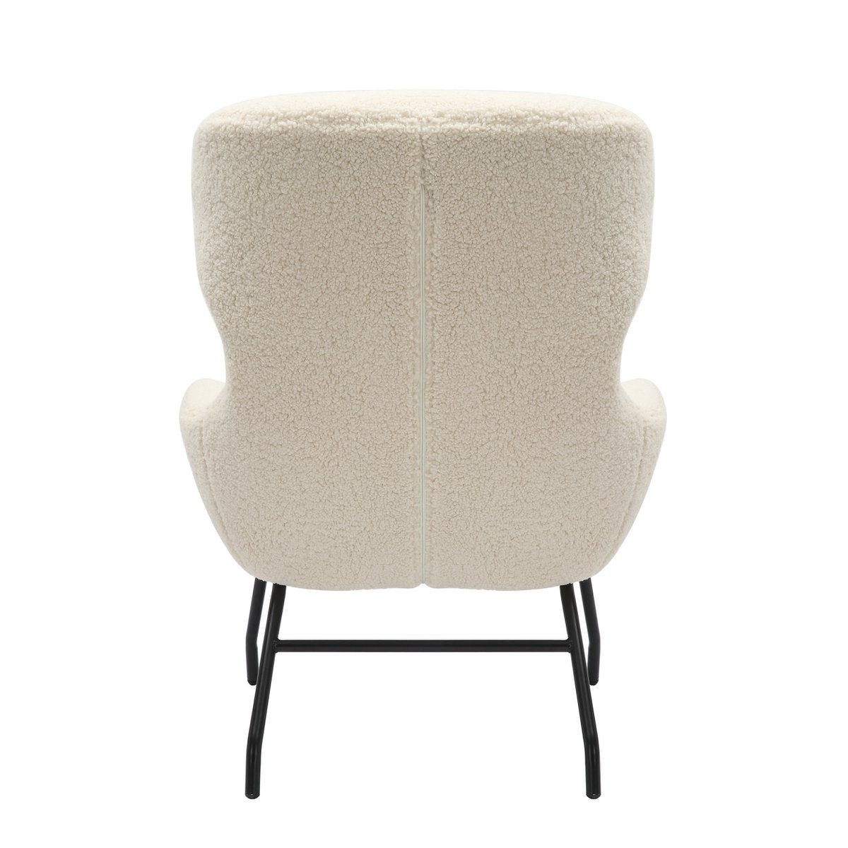 Armchair and stool set teddy fur beige