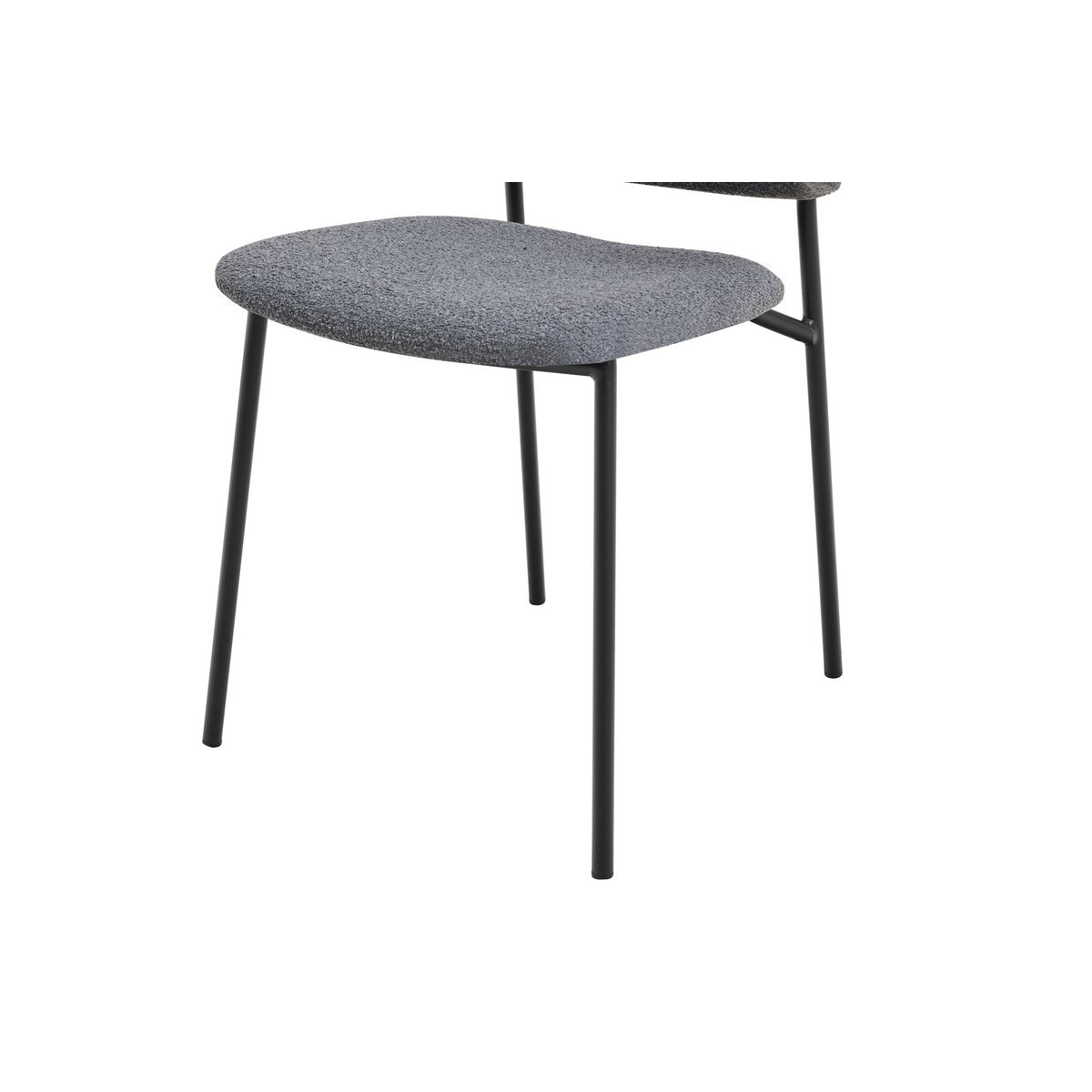 Bouclé armchair set of 2 dark gray