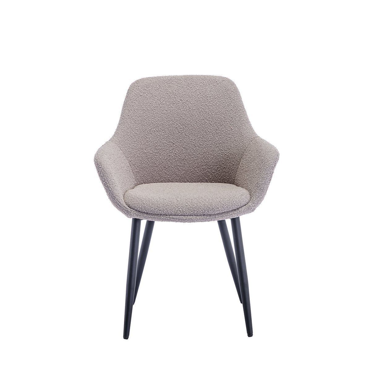 Armchair Bouclé fabric taupe set of 2