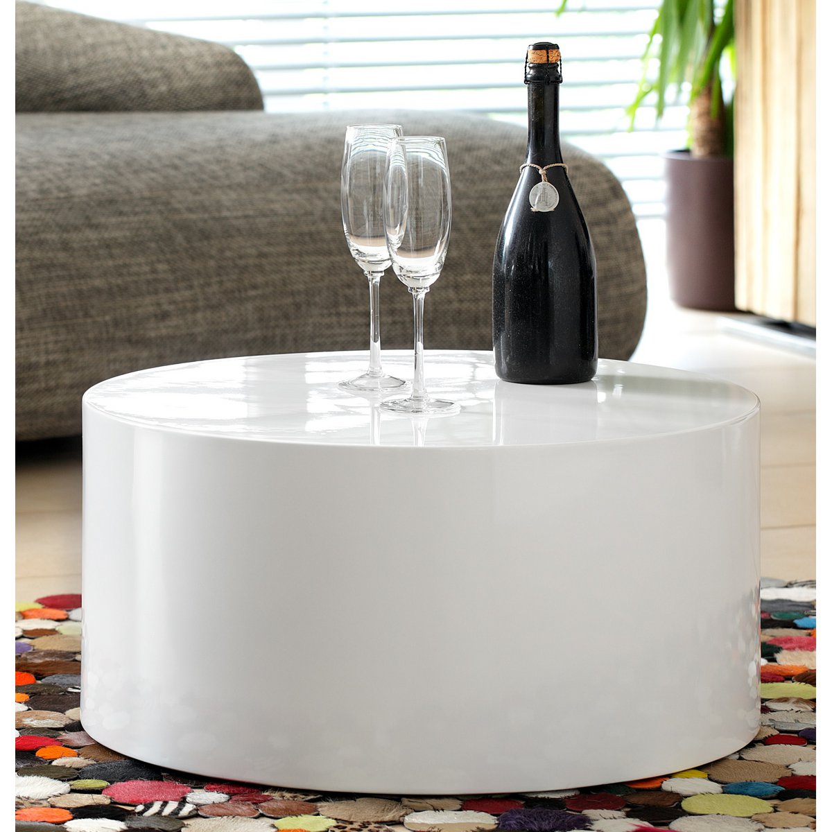 Coffee table Ø 60 cm round white