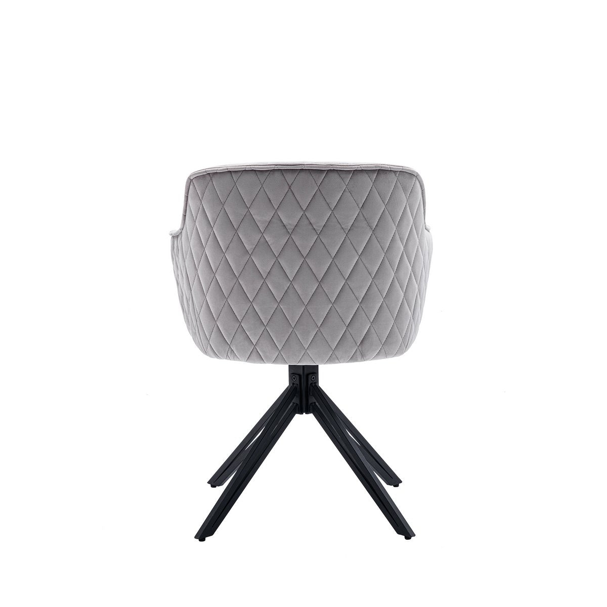 Armchair with honeycomb quilting in light gray