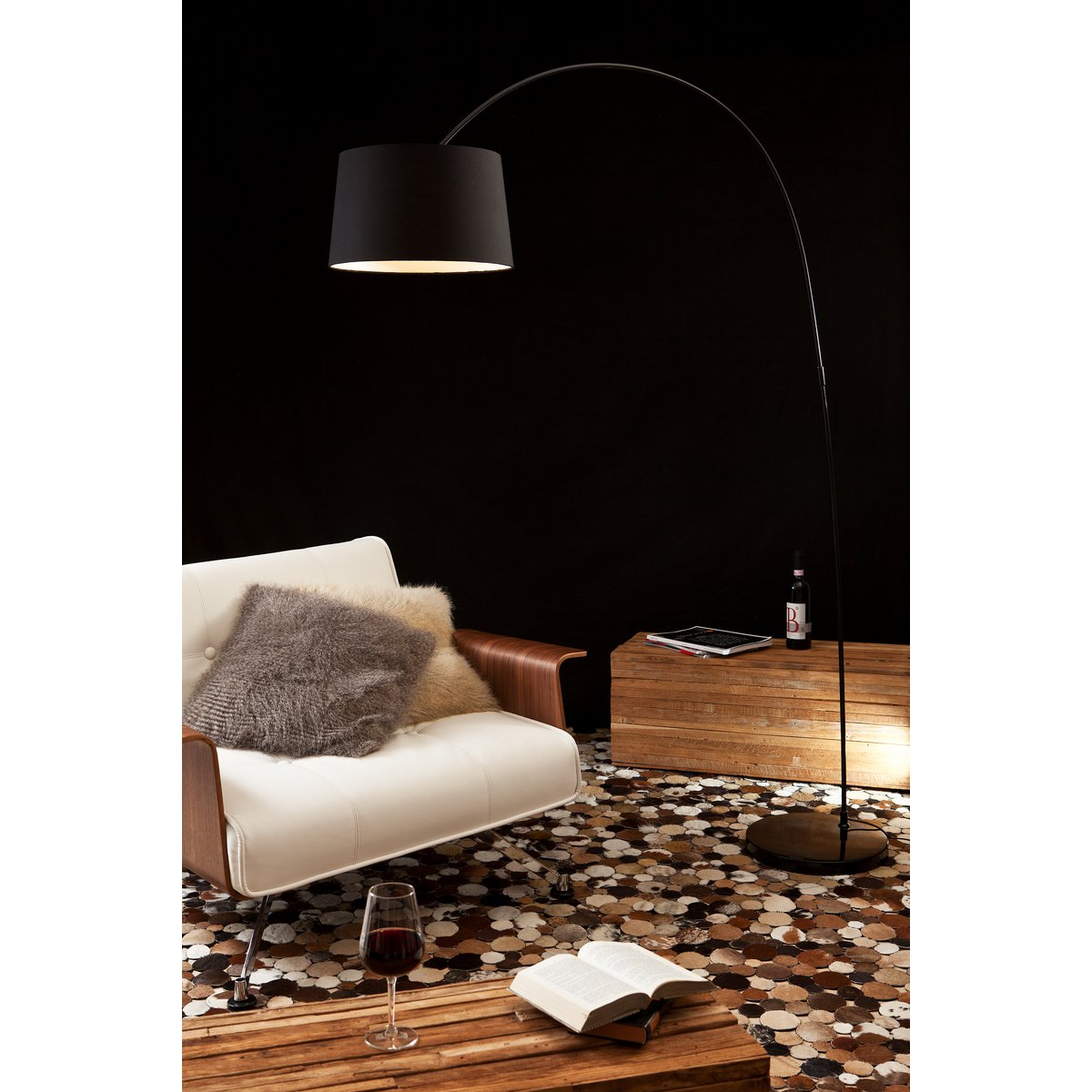 Arc lamp 205 cm black