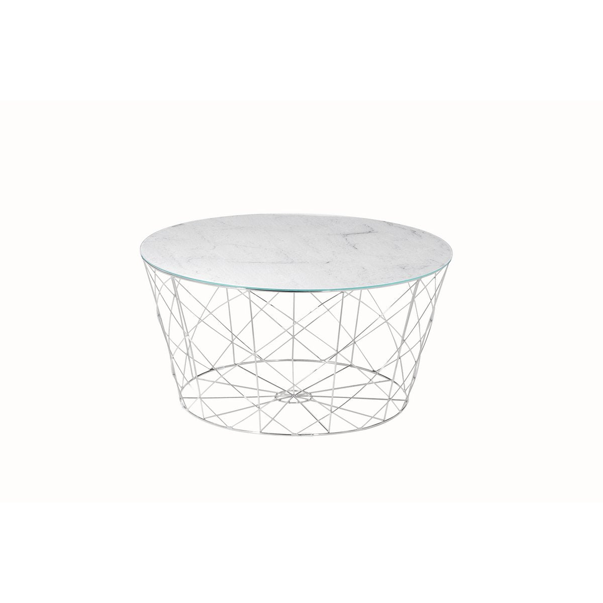 Coffee table with metal basket Ø 80 cm