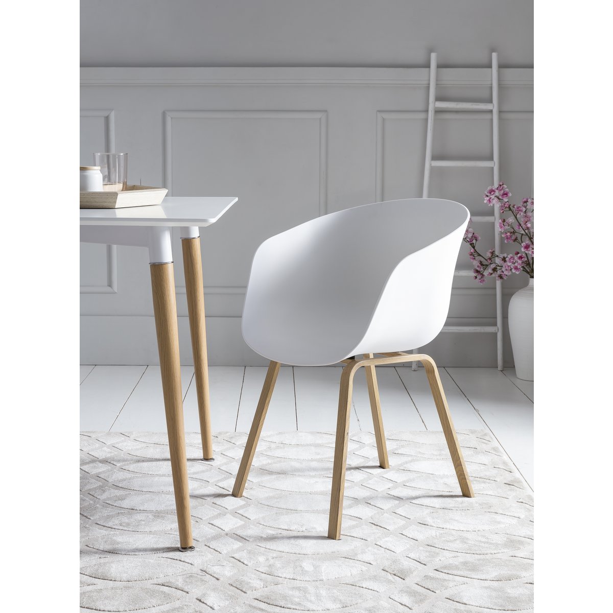 Dining room chair set of 2 white