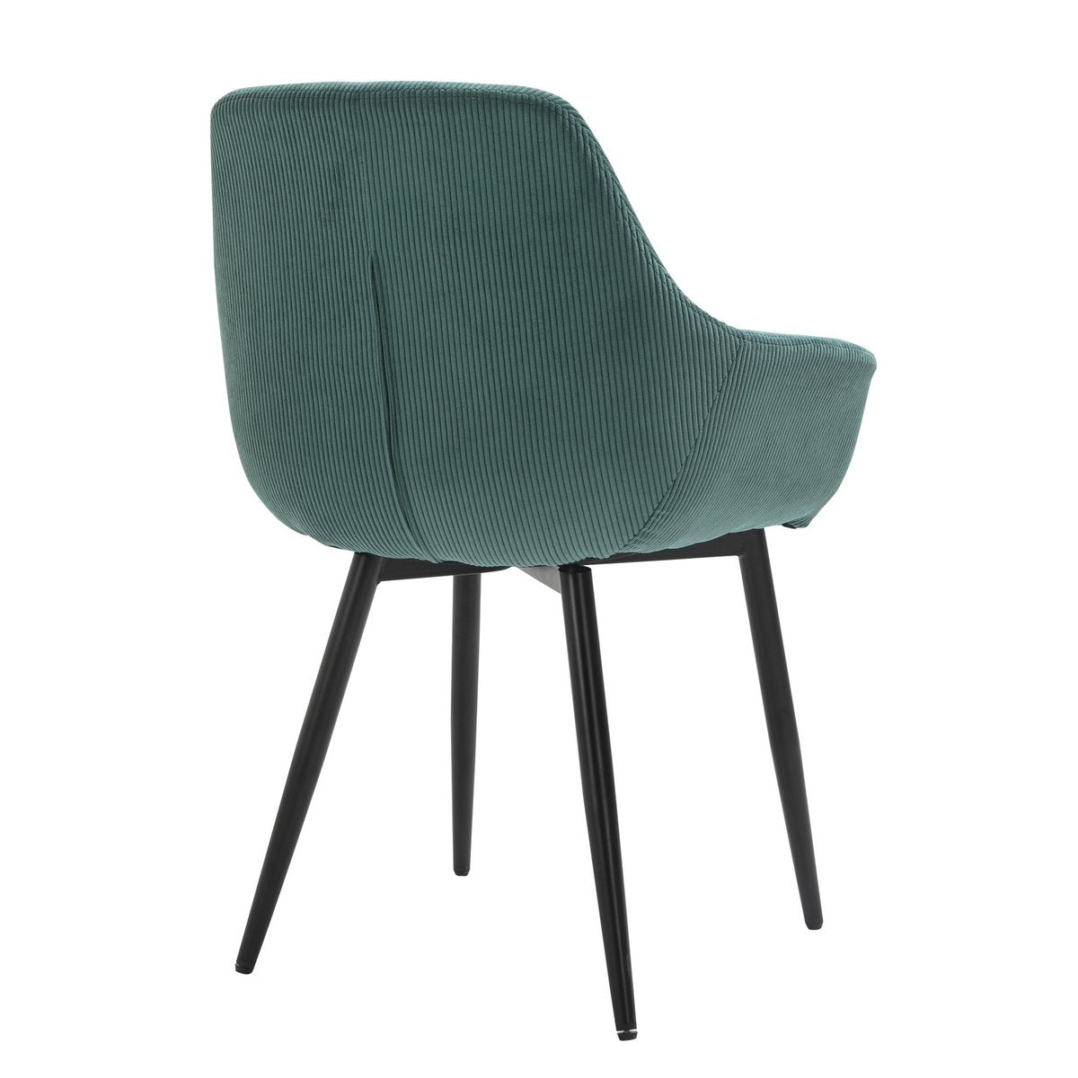 Set of 2 Corduroy Armchairs Green
