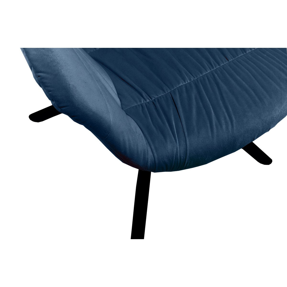 Armchair with honeycomb quilting in velvet blue