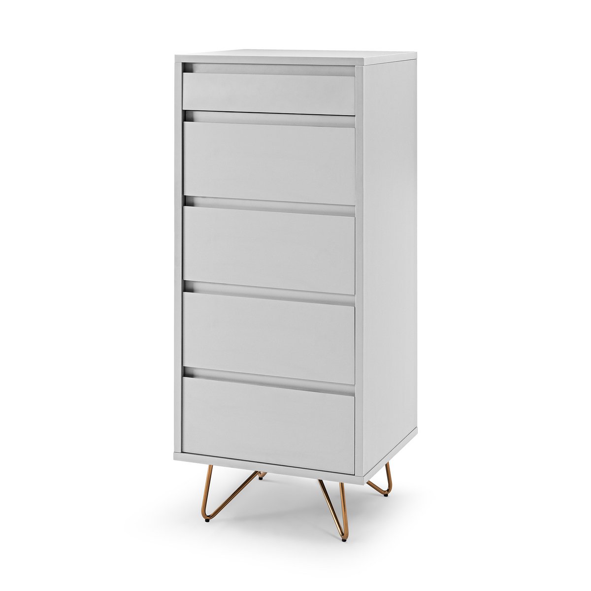 High chest of drawers with 4 drawers and 1 compartment, including mirror