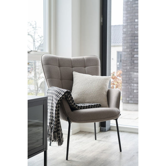 Savannah Kissen – Beige, geschlungen, 100 % Polyester, 45 x 45 cm