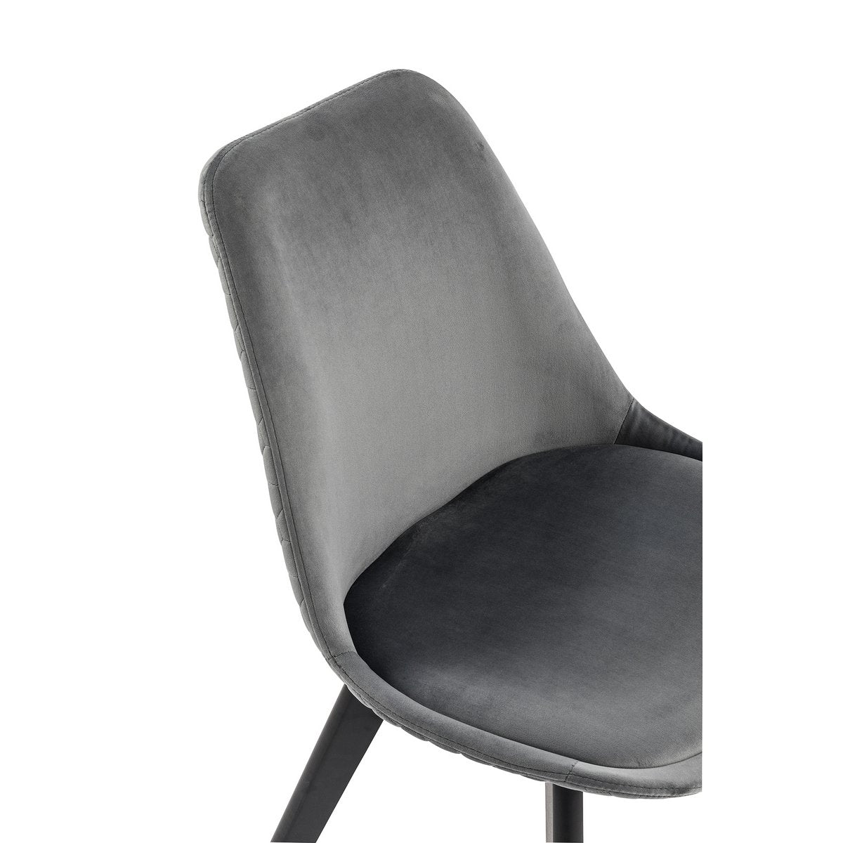 Dining room chair set of 2 gray velvet
