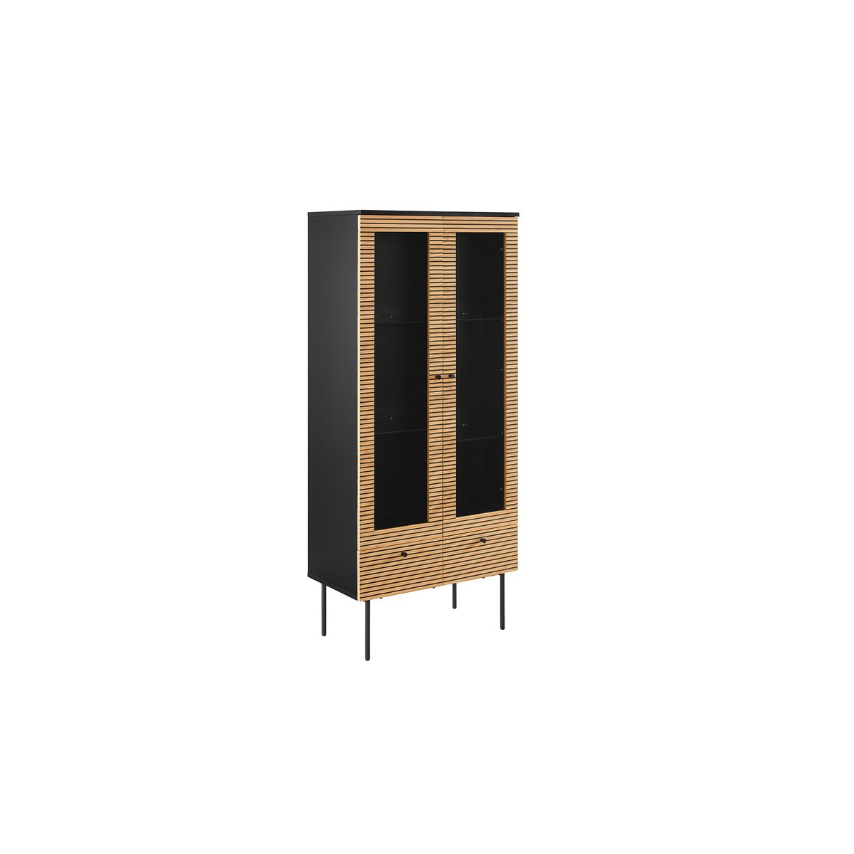 Vitrine 2-türig Eiche Echtholzfurnier