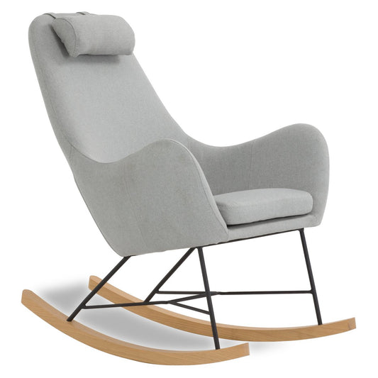 Rocking chair gray textile