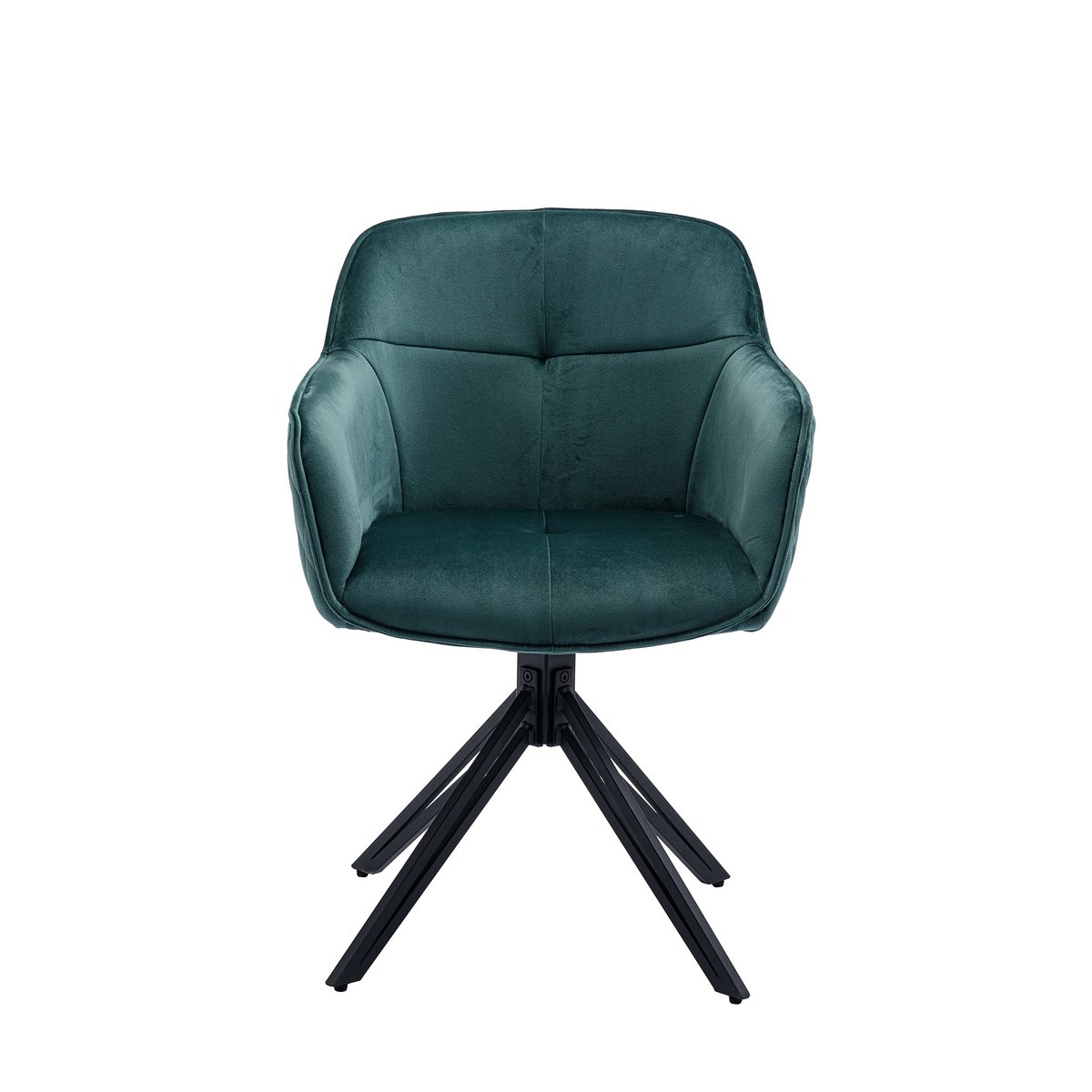 Armchair with honeycomb quilting green