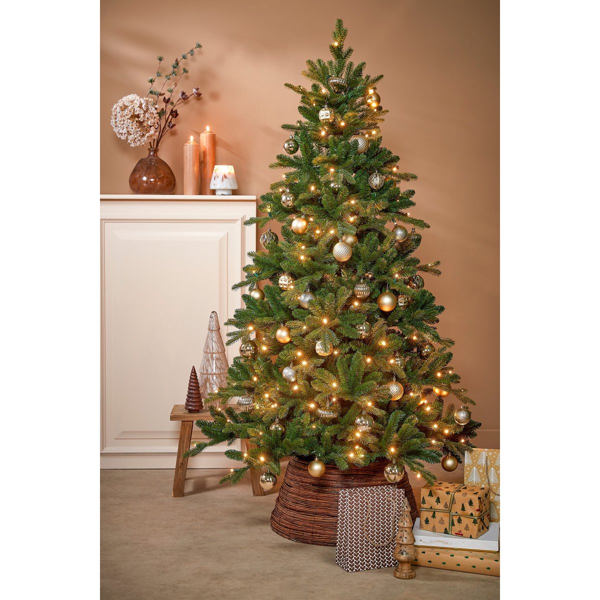 Kerstballen set Unbreakable baubles Champagne