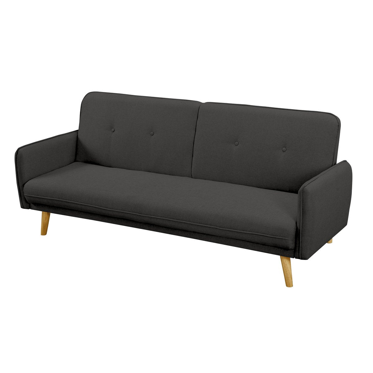 3-seater sofa textured fabric fine dark gray