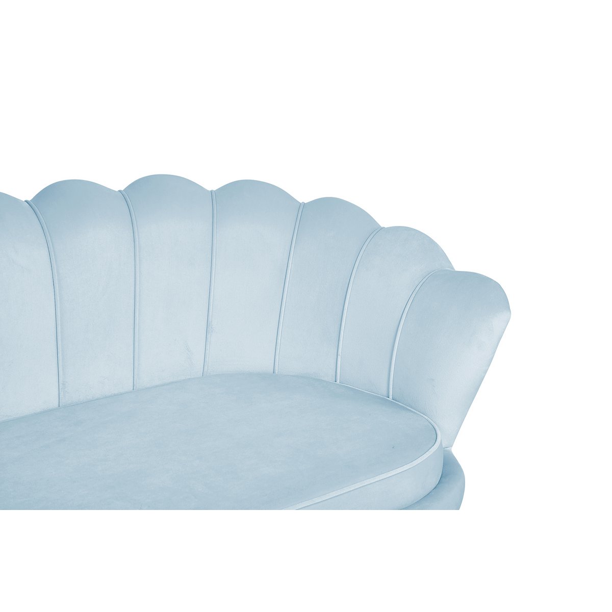 3 seater shell sofa in light gray velvet