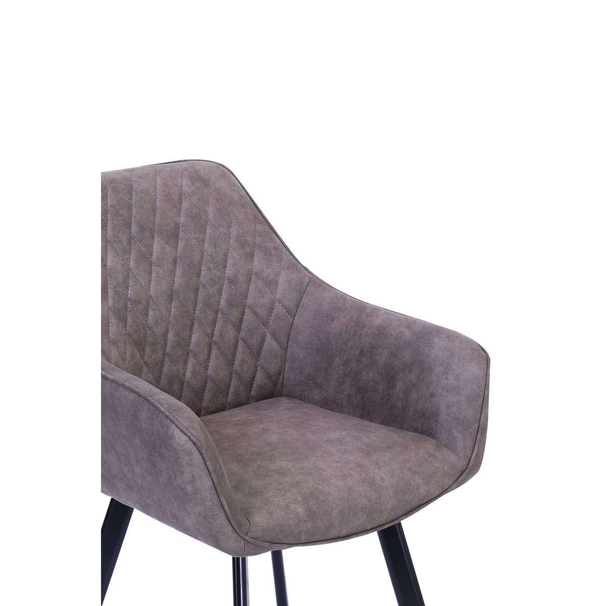 Set of 2 armchairs in taupe microfibre