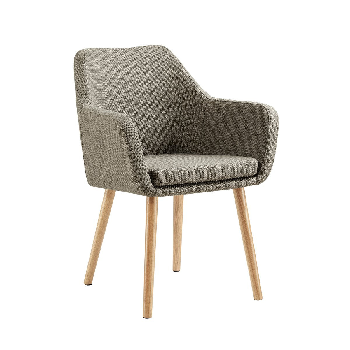 Armchair in brown structural fabric
