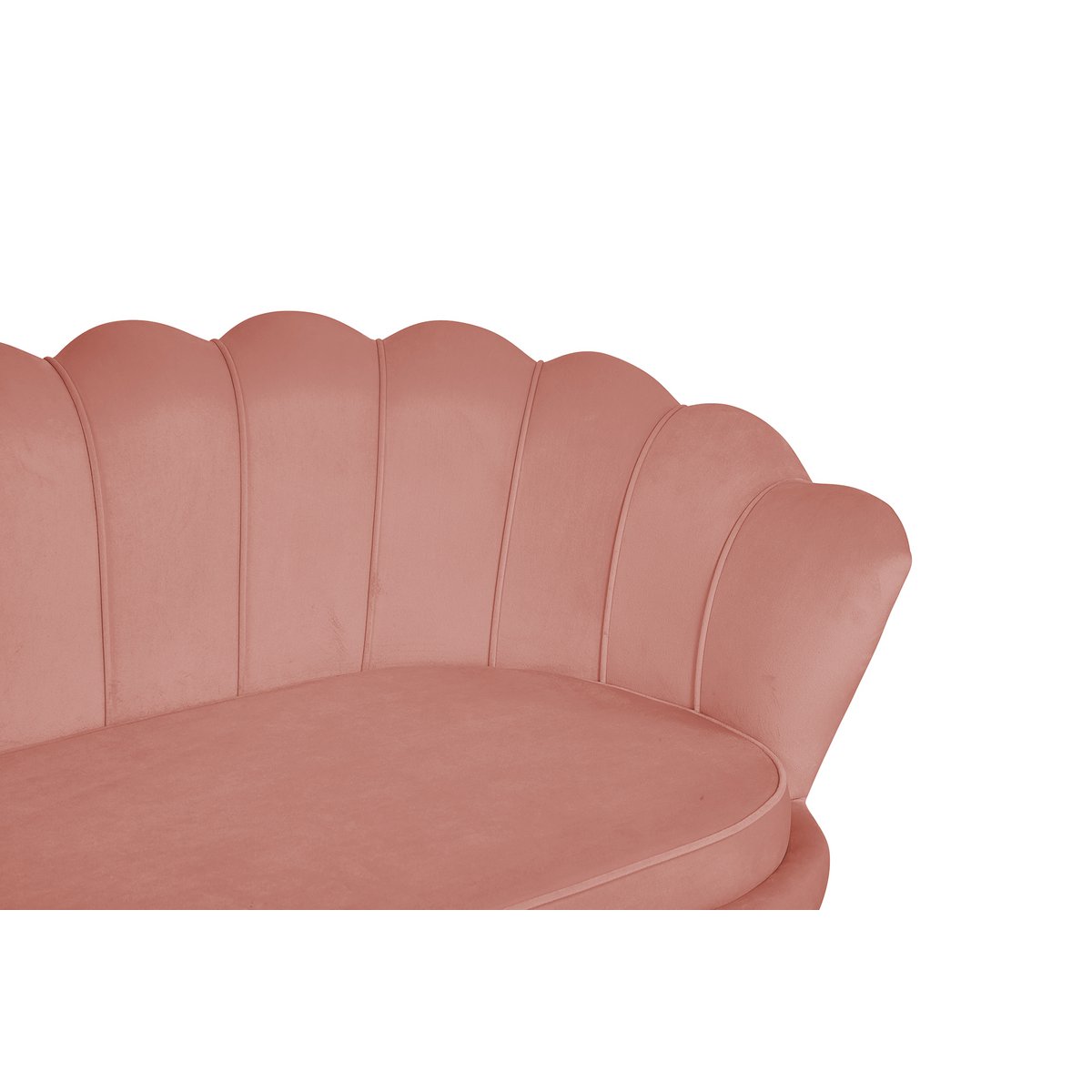 Shell sofa 3 seater in rose velvet