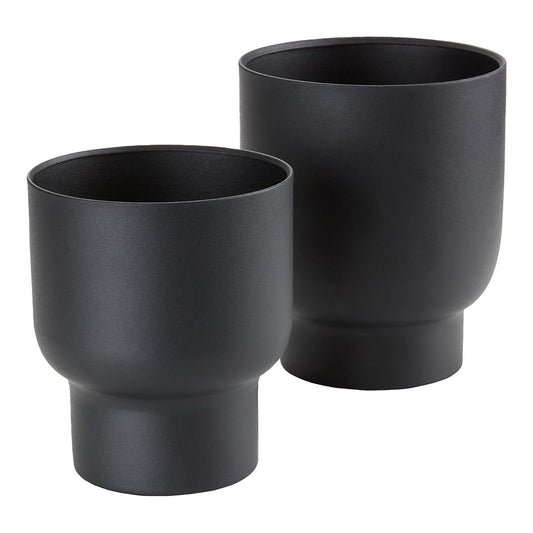 Fulda Blumentöpfe – Metall, Schwarz – 2er-Set