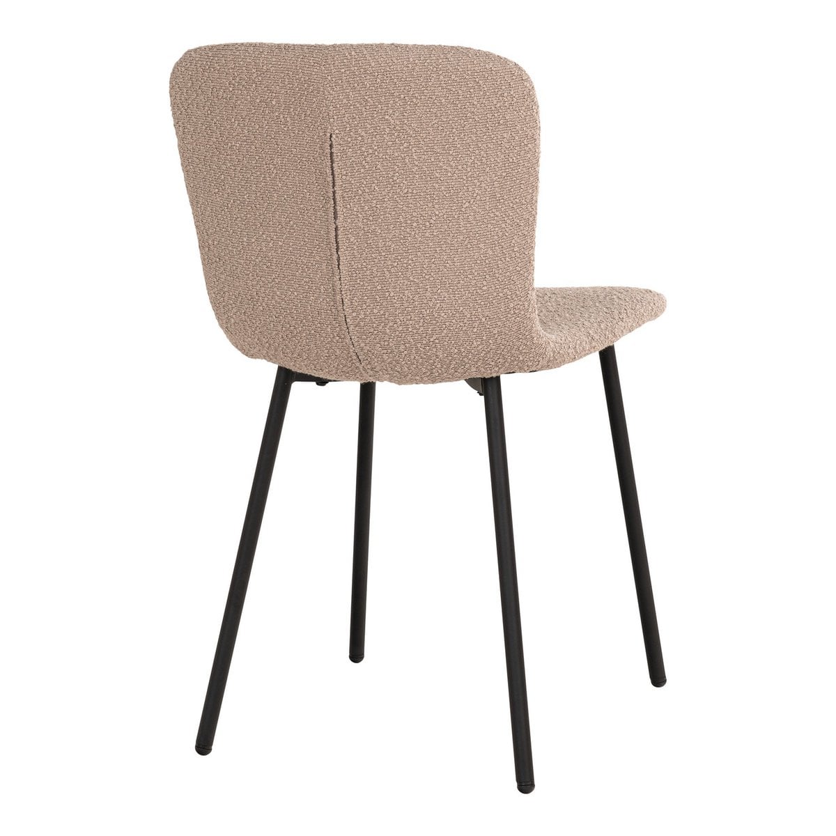 Halden Esszimmerstuhl – Esszimmerstuhl aus Bouclé, beige mit schwarzen Beinen – 2er-Set
