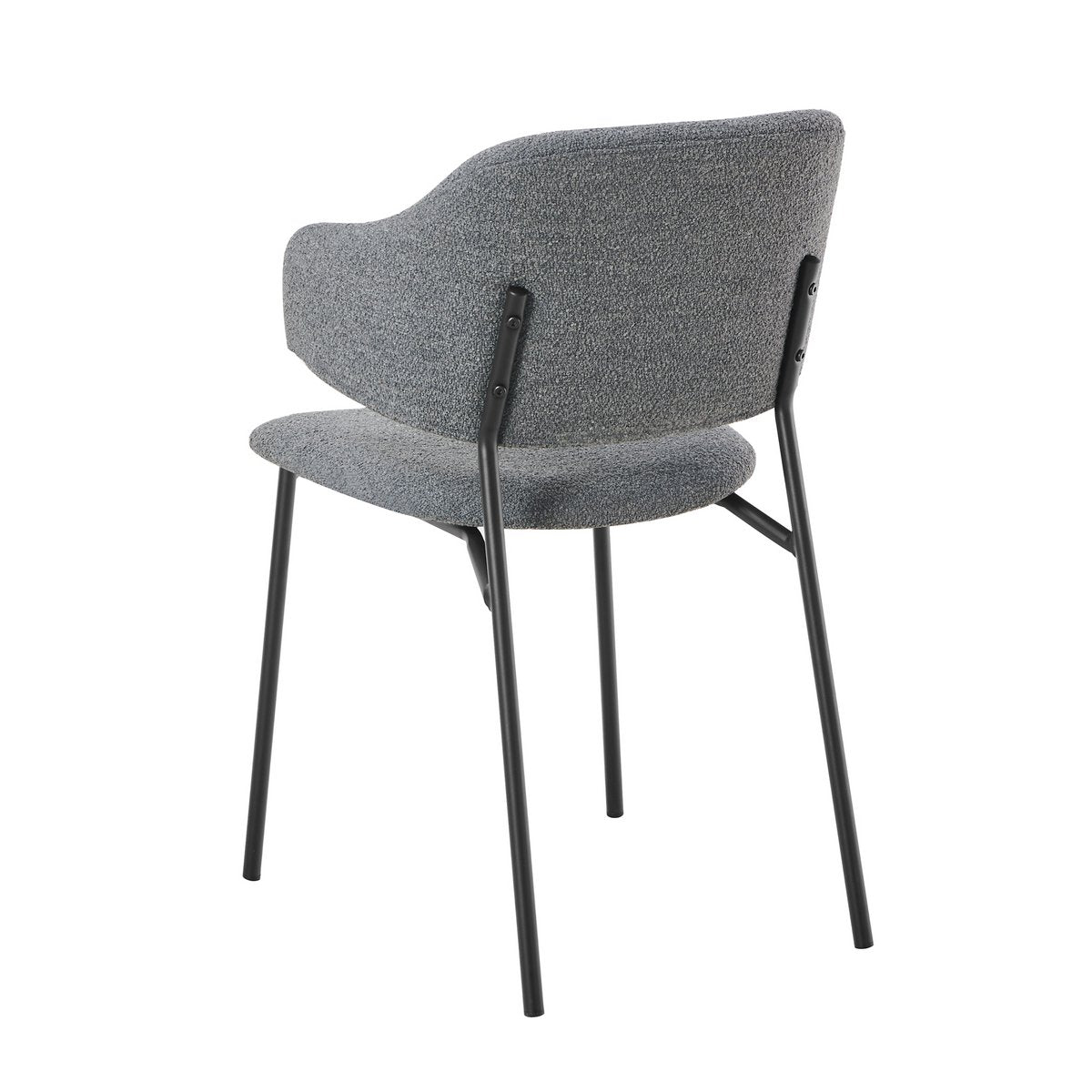 Bouclé armchair set of 2 dark gray