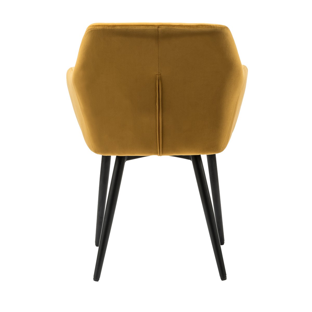 Yellow velvet armchair