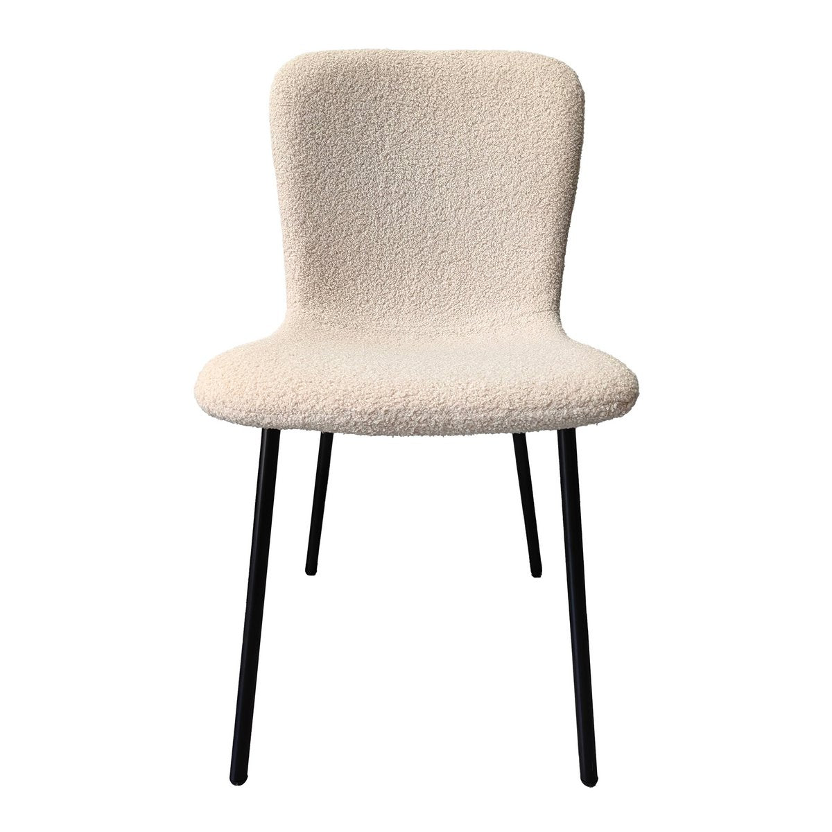 Bouclé look chair set of 4 beige