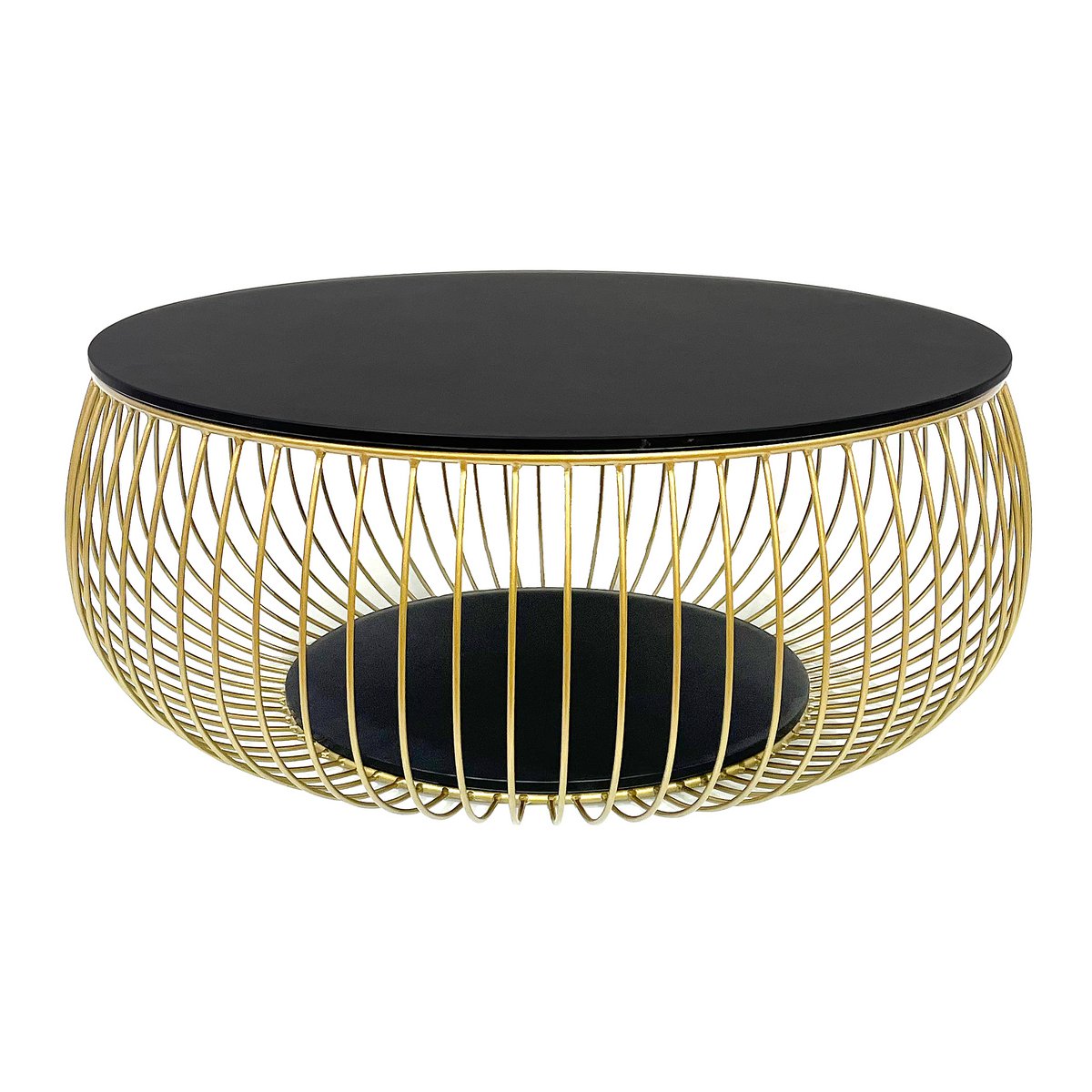 Couchtisch Ø 86 cm Schwarz/Gold