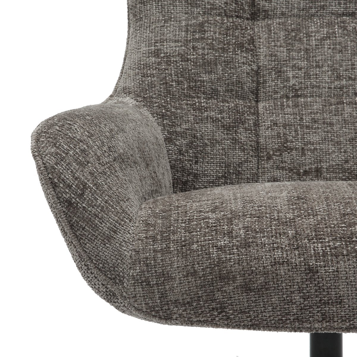 Armchair chenille fabric dark gray