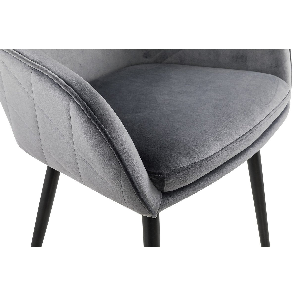 Dining room chair gray velvet