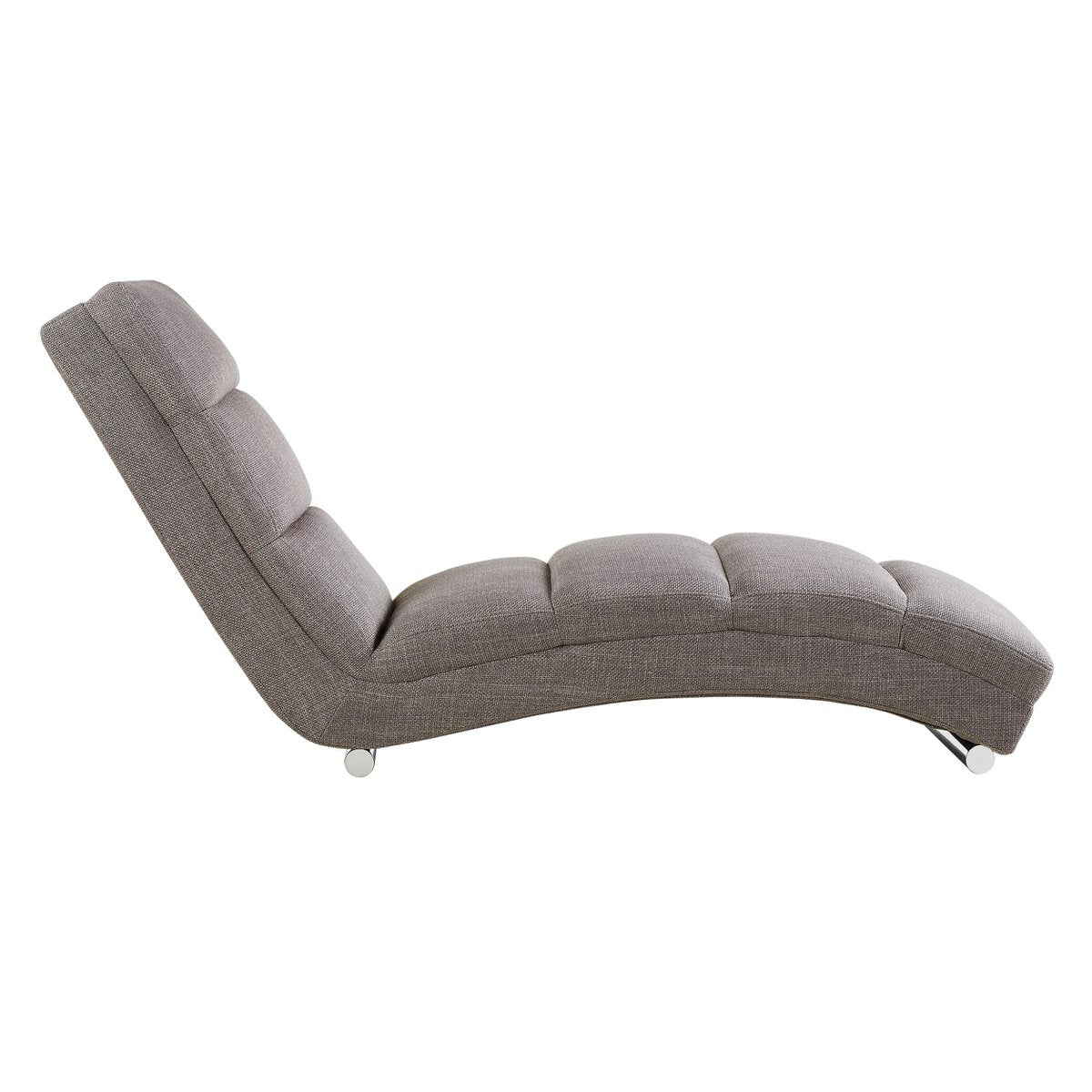 Chaise longue structured fabric gray