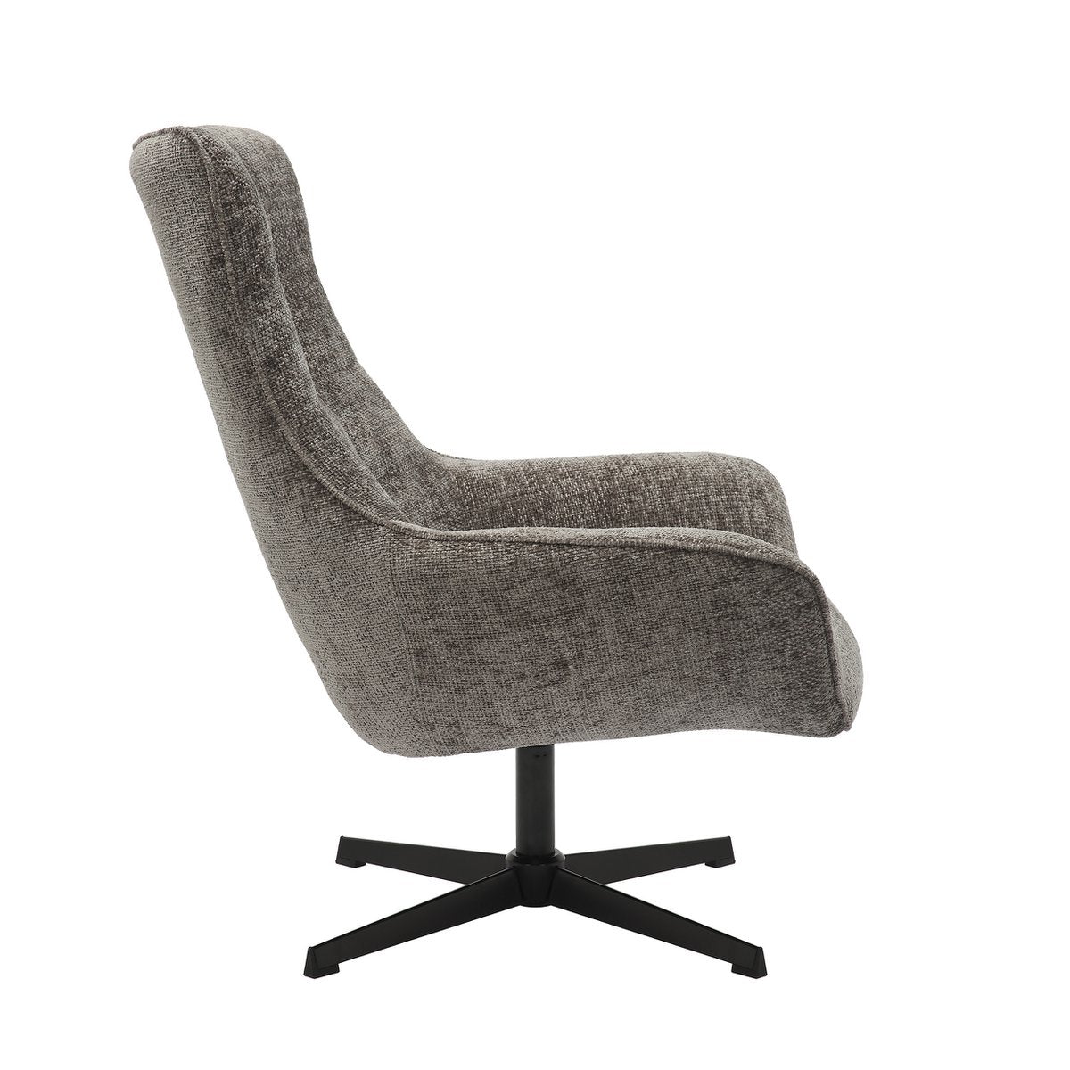 Armchair chenille fabric dark gray