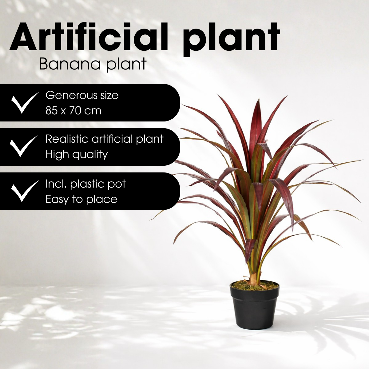 Künstliche Pflanze Bananenstaude Rot