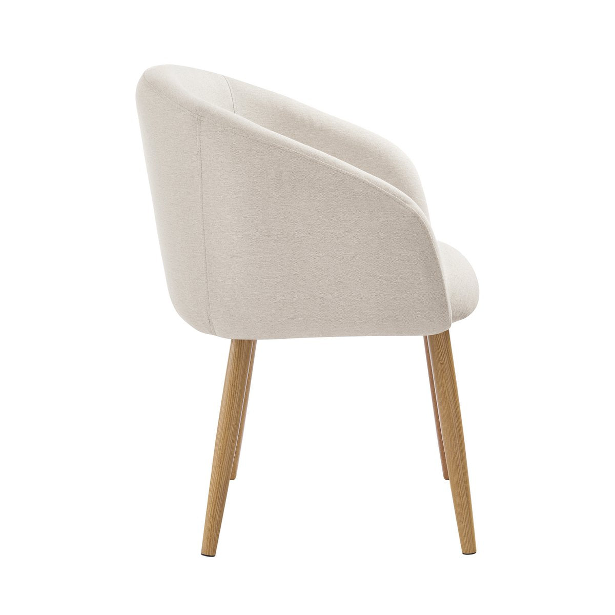 Armchair set of 2 structured fabric beige