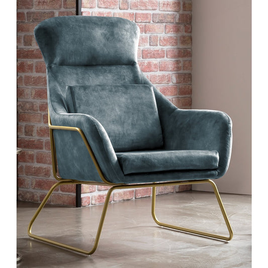 Relax armchair made of velvet velor blue