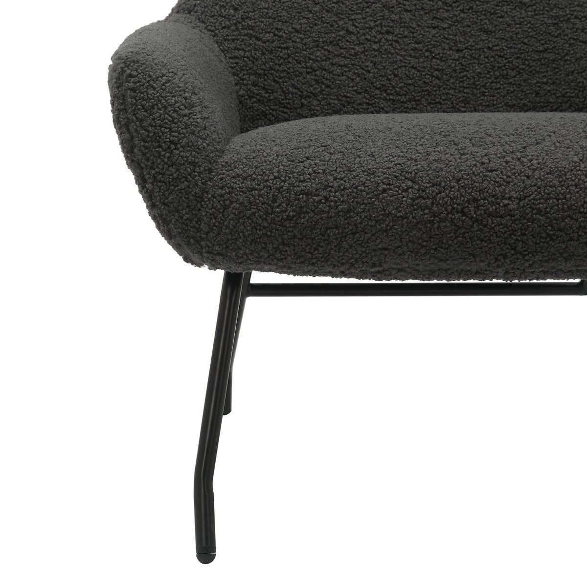 Sessel und Hocker Set Teddyfell Anthrazit