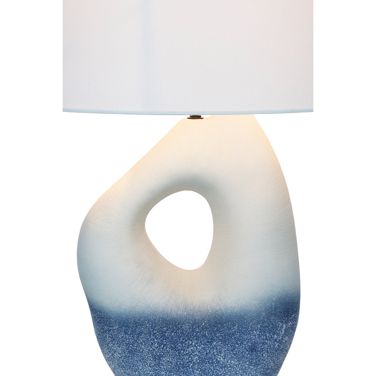 Table lamp ceramic/linen blue/white